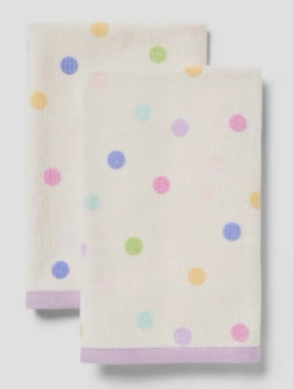 NEW Room Essentials Pastel Polka Dot Hand Towel 100% Cotton - Set Of 2